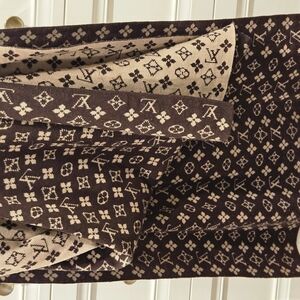 Designer Monogram Brown and Cream Scarf